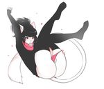 &lt;3 anthro balls butt clothed clothing condom condom_in_mouth crossdressing erection feline girly humanoid_penis inviting legs_up male mammal mercy_(suelix) panties penis smile solo suelix thick_thighs underwear white_balls wrapped_condom 