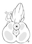  2013 absurd_res alien anus big_anus big_butt big_pussy black_and_white blush breasts butt digital_drawing_(artwork) digital_media_(artwork) drooling feathers female gooze hi_res lilibee looking_at_viewer looking_back mature_female monochrome mother nude parent plump_labia presenting presenting_anus presenting_pussy puffy_anus pussy raised_tail rear_view saliva side_boob simple_background slightly_chubby slit_pupils solo thick_thighs upright-infinity white_background wide_hips 