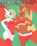  anthro breasts christmas cleavage clothed clothing female gardevoir holidays immortalstar lopunny nintendo pok&eacute;mon pussy video_games 