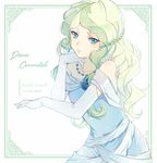  alternate_costume blonde_hair blue_eyes blush braid character_name cursive diana_cavendish dress earrings ekita_xuan elbow_gloves flower formal frame gloves jewelry lipstick little_witch_academia long_hair looking_at_viewer makeup necklace rose solo white_gloves 
