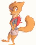  2017 anthro backpack barefoot canine clothed clothing disney fan_character female fox hair hair_over_eye highlights mammal purple_eyes purple_highlights simple_background solo sprinkah standing tommy_(sprinkah) white_background zootopia 