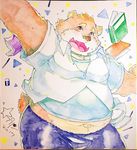  anthro bear belly clothed clothing cute fully_clothed jambavan kemono male mammal navel overweight slightly_chubby star_parlor tokyo_afterschool_summoners traditional_media_(artwork) 