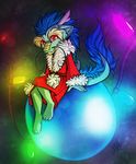  2012 4_toes anthro barefoot blue_hair clothed clothing digitigrade dragon eastern_dragon hair male neotheta red_eyes toes 