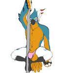  avian banana_hammock bird botw feathers invalid_tag kass macaw muscular nintendo parrot pole-dancer princess_zelda strawberrycucumber stripper the_legend_of_zelda video_games 