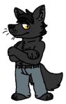  2018 anthro black_nose canine clothed clothing darkwolf_(darkwolfdemon) fur hair male mammal pants scar solo standing toonclyde wolf 