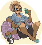  2015 2_toes 4_fingers 6_arms anthro arachnid arthropod bean_bag beverage black_clothing black_eyes blue_clothing blue_fur blue_hoodie blue_sclera blush_sticker book brown_fur brown_hair chest_tuft claws clothed clothing cookie cup digital_drawing_(artwork) digital_media_(artwork) digitigrade eyelashes feet_together female fingerless_(marking) food food_in_mouth front_view full-length_portrait fur gloves_(marking) hair head_tuft holding_book holding_object hoodie humanoid_hands leg_tuft looking_down malachite_(mineral) mandibles markings multi_arm multi_eye multi_limb multicolored_fir multicolored_fur napstablook peacock_spider portrait reading reclining short_hair shorts simple_background sitting socks_(marking) solo spider spoon star stirring tizzle_bizzle toeless_(marking) toes tuft undertale video_games white_background yellow_background 