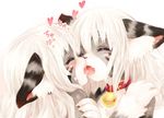  2girls artist_request cat eyes_closed french_kiss furry tashiro_yuu tongue white_hair yuri 