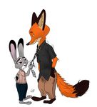  anthro canine clothed clothing disney female fox hi_res i_ship_it_real_hard judy_hopps lagomorph mammal necktie nick_wilde plain_color rabbit simple_background smile solid_color standing zootopia 