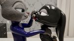  3d_(artwork) asphyxiation ball_gag bdsm bed blender_(software) bondage bound breath_play digital_media_(artwork) disney gag hunter judy_hopps lagomorph mammal rabbit rubber_(artist) zootopia 