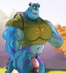  bottomless clothed clothing disney humanoid_penis male monster monsters_inc monsters_university muscular penis pixar sarah-borrows solo sulley 