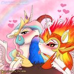  &lt;3 2017 blue_penis blush daybreaker_(mlp) discord_(mlp) duo_focus equine eyelashes feathered_wings feathers female feral first_person_view friendship_is_magic group hair horn licking long_hair male male/female male_pov mammal multicolored_hair my_little_pony oral patreon penis penis_lick princess_celestia_(mlp) purple_eyes sex stepandy tongue tongue_out winged_unicorn wings 