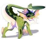  alternate_color blush cute_fangs eeveelution female feral looking_at_viewer looking_back marine nintendo pogoo pok&eacute;mon pok&eacute;mon_(species) pussy simple_background solo tongue tongue_out vaporeon video_games white_background 