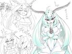  &lt;3 antennae arm_warmers armwear arthropod black_eyes breasts cleavage clothed clothing compound_eyes female hair insect japanese_text long_hair midriff moth navel non-mammal_breasts semi-anthro sketch text translation_request tsuki_wani white_hair 