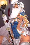  abs altera_(fate) breasts circlet cosplay covered_navel covered_nipples dark_skin earrings fate/grand_order fate_(series) feathers forehead_jewel holding holding_sword holding_weapon i-pan jewelry lantern long_hair looking_at_viewer mask medium_breasts open_hand pauldrons red_eyes ring scheherazade_(fate/grand_order) solo sword tattoo thighhighs thumb_ring veil very_long_hair weapon white_hair white_legwear 