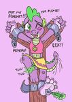  2017 anthro bdsm blush bondage bound crossgender cute dialogue englsh_text female friendship_is_magic green_eyes helpless magic my_little_pony solo spike_(mlp) tears tickle_torture tickling 