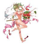  anklet armpits arms_up artist_request ass bangs barefoot bracelet breasts broken butt_crack chiki clothes_removed edit eyebrows_visible_through_hair feet fire_emblem fire_emblem:_kakusei fire_emblem:_monshou_no_nazo fire_emblem_heroes food fruit full_body green_eyes green_hair hair_ornament highres jewelry looking_away mamkute nipples nude nude_filter okaya_mrh pointy_ears ponytail sandals shoes_removed solo stick suikawari swimsuit third-party_edit torn_clothes transparent_background watermelon 