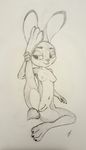  adamb/fluffy breasts disney female judy_hopps lagomorph mammal presenting pussy rabbit spread_legs spreading stretching traditional_media_(artwork) zootopia 