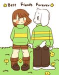  anthro asriel_dreemurr caprine chara_(undertale) child cub cute english_text female flower fur goat hand_holding human male mammal monster plant semi text undertale video_games white_fur young 