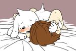  anthro asriel_dreemurr bed blush caprine chara_(undertale) child cub cute female fur goat holding_head human human_on_anthro interspecies lying male male/female mammal missionary_position monster nude on_back semi sex undertale video_games white_fur young 