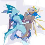  anthro breasts cum cum_on_breasts cum_while_penetrated cuoqet dickgirl dickgirl/dickgirl digital_media_(artwork) dragon duo erection intersex intersex/intersex nipples nude open_mouth penetration pixel_(artwork) precum sex sweat wings 