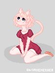  animated blue_eyes breasts cat clothing digital_media_(artwork) dress feline female footwear fur hair high_heels humanoid legwear lingerie low_res mammal nenerhea pink_fur pink_hair pixel_(artwork) pixel_animation rhea_(nenerhea) shoes small_breasts solo stockings thick_thighs 