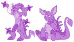  bori claws feral hornbuckle monochrome neopets paint paintbrush purple_and_white simple_background solo transformation white_background 