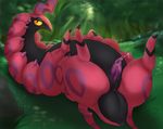  2017 animal_genitalia anus arthropod butt cum digital_media_(artwork) dripping feral grass hi_res hooves insect looking_at_viewer lying nintendo outside penis pok&eacute;mon presenting rottencanines scolipede video_games 
