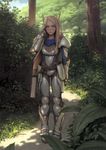  :| absurdres arm_at_side armor armored_boots blonde_hair blue_eyes book boots breastplate bush closed_mouth cloud commentary crotch_plate day elf expressionless eyebrows faulds forest full_armor full_body gauntlets grass greaves hair_tucking hand_in_hair hand_up high_elf highres huge_filesize jeff_macanoli leaf light_blush long_eyebrows long_hair long_pointy_ears looking_at_viewer nature outdoors path pauldrons pigeon-toed plant pointy_ears road shade shoulder_armor solo standing sunlight tree tree_shade warcraft 