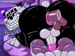 4:3 anal anal_penetration animated anthro anus balls bear bodily_fluids butt dark_room disembodied_penis duo feet genital_fluids genitals giant_panda grin jusosleep male male/male mammal master_yo overweight penetration penis precum smile sweat