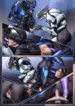 absurd_res alien anal armor bodily_fluids covered_eyes cum cum_inside dark_body dark_skin dominant fellatio fingering forced genital_fluids genitals group halo_(series) hi_res human larger_dom male male/male mammal mandibles masturbation mecharoar microsoft odst on_bottom on_top oral penile penis pov_blowjob precum purple_penis restrained reverse_cowgirl_position reverse_rusty_trombone sangheili sex size_difference slit_penis spitroast trio xbox_game_studios