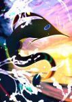  absurdres blue_eyes blurry commentary_request depth_of_field glowing gorebyss highres no_humans omega_takai outdoors pokemon pokemon_(creature) pokemon_focus sky solo sparkle twilight water 