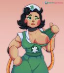 2026 animatronic areola artist_name big_areola big_breasts black_hair breast_out breasts clothing curvy_figure digital_drawing_(artwork) digital_media_(artwork) eyelashes eyeshadow female five_nights_at_freddy's five_nights_at_freddy's:_secret_of_the_mimic flashing flashing_breasts glistening glistening_body glistening_breasts green_eyes green_eyeshadow hair hat headgear headwear hi_res humanoid light_body machine makeup mandyfoxy medium_hair nipple_outline nipples not_furry nurse nurse_clothing nurse_dollie_(fnaf) nurse_hat nurse_headwear nurse_uniform one_eye_closed puffy_nipples robot robot_humanoid robot_joints rosy_cheeks scottgames simple_background smile solo subscribestar subscribestar_logo text thick_thighs uniform voluptuous voluptuous_female voluptuous_humanoid watermark wide_hipped_female wide_hipped_humanoid wide_hips wink