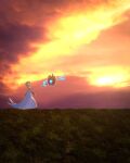 2026 3_fingers 3d_(artwork) absurd_res ambiguous_gender blender_(artwork) blue_body bot1684127 chest_spike clothing cloud digital_drawing_(artwork) digital_media_(artwork) dress duo eyewear fingers floating gardevoir generation_3_pokemon generation_4_pokemon glasses grass green_body green_hair hair hi_res humanoid multicolored_body nintendo open_mouth open_smile orange_sky outside plant pokemon pokemon_(species) pseudo_clothing pseudo_hair red_body red_eyes rotom sky smile spikes spikes_(anatomy) sun sunset teeth wash_rotom white_body