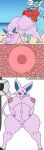 4_toes 5_fingers absurd_res anthro balls barefoot big_balls big_breasts big_penis bodily_fluids breasts clothing comic cum cum_drip cum_in_vagina cum_inside cum_on_ground curvy_figure dialogue dripping eeveelution espeon feet female fingers generation_1_pokemon generation_2_pokemon genital_fluids genitals gynomorph hi_res impregnation intersex intersex/female lifeguard nintendo nude one-piece_swimsuit ovum penis pokemon pokemon_(species) pregnant pregnant_female speech_bubble sperm_cell swimwear text thick_thighs time_skip toes unwanted_impregnation vaginal vaporeon voluptuous vulva zhalman