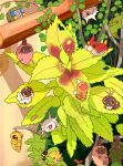  ^_^ antenna_hair burmy burmy_(plant) burmy_(sandy) burmy_(trash) cascoon caterpie charjabug closed_eyes colored_sclera commentary english_commentary highres horns june_buns kakuna leaf metapod no_humans plant pokemon pokemon_(creature) sewaddle silcoon single_horn spewpa weedle wurmple yellow_sclera 