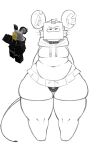 anthro big_butt bottomwear breasts butt clothing fan_character femboy footwear genitals hi_res hoodie looking_at_viewer male male/male mammal mouse murid murine paper penis roblox roblox_skin robloxian rodent silly silly_face skirt small_penis socks solo standing tail topwear unknown_artist