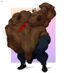 abdominal_bulge accipitrid accipitriform anthro avian beak biceps big_muscles big_pecs bird bobthetanuki body_outline bottomwear bow_tie brown_body butt calf_muscles clothed clothing digestion digestion_noises duo eagle feathers footwear genital_outline hand_behind_head hi_res holding_stomach hyper hyper_abdominal_bulge male muscular muscular_anthro muscular_male nipples onomatopoeia pants pecs quads red_bow_tie rumbling_stomach shoes sinister_smile sound_effects text topless topless_male vore white_body white_feathers