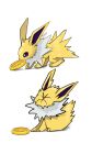  absurdres black_eyes fishburi food food_in_mouth fruit highres jolteon meme multiple_views orange_(fruit) orange_slice pokemon pokemon_(creature) pokemon_focus sequential simple_background thour_(meme) white_background 