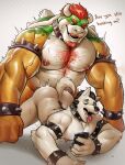 absurd_res anal anal_penetration anthro beard biceps big_butt black_hair bodily_fluids body_hair bowser butt canid canine canis chest_hair collar domestic_dog duo facial_hair fur genital_fluids hair hi_res highpups horn husky jewelry koopa langdon_marston male male/male male_penetrated male_penetrating male_penetrating_male mammal mario_bros muscular muscular_anthro muscular_male nintendo nipples nordic_sled_dog nude open_mouth pecs penetration penile penile_penetration scalie sex shell simple_background smile spikes spitz tail teeth text tongue white_body white_fur