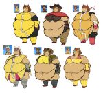 2026 4_fingers absurd_res accessory anthro armor armwear bandage bandaged_arm bangs belly belly_rolls belt big_belly big_breasts bikini black_bottomwear black_clothing black_hat black_headwear black_nose black_pants boots bottomwear breasts brown_body brown_bottomwear brown_clothing brown_eyebrows brown_fur brown_hair brown_hat brown_headwear brown_jacket brown_pants brown_topwear brown_vest button_(fastener) cleavage clothed clothed_anthro clothed_female clothing comedii cowboy_hat crop_top deep_navel digital_drawing_(artwork) digital_media_(artwork) domestic_cat dress elbow_gloves english_description eyebrows eyelashes eyewear eyewear_on_head fat_arms fat_legs felid feline felis female female_anthro fingers flat_colors footwear fully_clothed fully_clothed_anthro fully_clothed_female fur gameoverse gauntlets glitch_productions gloves goggles goggles_on_head grey_armor grey_boots grey_clothing grey_fingers grey_footwear grey_gauntlets hair handwear hat headband headgear headwear hi_res huge_belly huge_breasts jacket kit_(gameoverse) looking_at_viewer mammal midriff morbidly_obese morbidly_obese_anthro morbidly_obese_female mouth_closed multicolored_clothing multicolored_dress multiple_outfits navel no_pupils obese obese_anthro obese_female open_clothing open_jacket open_topwear overweight overweight_anthro overweight_female pants red_eyes red_headband red_shawl reference_image shawl shirt shoes simple_background solo standing swimwear thick_thighs topwear two-piece_swimsuit vest whiskers white_background white_belt white_clothing white_headwear yellow_armwear yellow_bikini yellow_clothing yellow_crop_top yellow_dress yellow_elbow_gloves yellow_gloves yellow_handwear yellow_shirt yellow_swimwear yellow_topwear yellow_vest