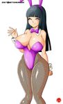  1girl animal_ears ass bangs bare_shoulders black_hair breasts bunny_ears bunny_girl cameltoe cleavage curvy female hyuuga_hinata large_breasts long_hair looking_at_viewer naruto pantyhose silver_eyes smile solo standing thick_thighs thighs voluptuous wide_hips witchking00 
