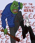  amphibian blood clothed clothing english_text frog meme pepe_the_frog teeth text tongue unknown_artist 