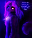  2013 anthro breasts clothed clothing english_text felid female hair heterochromia hi_res looking_at_viewer mammal neotheta pantherine purple_hair solo tail text 