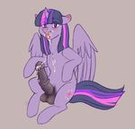  2015 animal_genitalia animal_penis balls blush cum cutie_mark dickgirl equine equine_penis erection feathered_wings feathers friendship_is_magic hair hi_res horn intersex long_hair looking_at_viewer mammal multicolored_hair my_little_pony penis ponsex purple_feathers simple_background solo twilight_sparkle_(mlp) vein winged_unicorn wings 