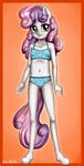  2017 anibaruthecat anthro anthrofied blue_bra blue_panties border bra breasts clothed clothing equine female flat_chested friendship_is_magic frilly_panties green_eyes hair heart_panties hi_res horn long_hair mammal multicolored_hair my_little_pony navel print_panties smile solo sweetie_belle_(mlp) training_bra two_tone_hair underwear underwear_only unicorn young 