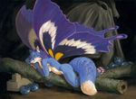  2017 blue_fur blueberry_(fruit) braided_hair breasts butterfly_wings canine fairy female food fox fruit fur hair lego looking_at_viewer mammal night nude reclining scale_(artist) traditional_media_(artwork) twigs wings 