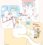  2boys 2girls bird cat dog furry giantness grey_hair orange_hair rabbit red_eyes sasamino short_hair teal_hair 