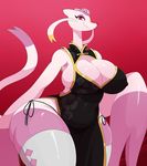  anthro big_breasts big_butt big_thighs black_legwear black_nose breasts butt chinese_clothing chinese_dress cleavage cleavage_cutout clothed clothing digital_media_(artwork) dress female flower hi_res huge_breasts legwear looking_at_viewer mammal mienshao nintendo nipple_bulge plant pok&eacute;mon red_eyes simple_background smile solo sssonic2 thick_thighs video_games voluptuous wide_hips 