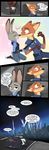  2017 4_fingers anthro belt black_nose blush buckteeth bulletproof_vest canine car claws clothed clothing comic detailed_background dialogue dipstick_ears disney duo elbow_tufts embarrassed english_text female fox fur gloves_(marking) glumhum green_eyes grey_fur grin inner_ear_fluff judy_hopps lagomorph male male/female mammal markings necktie necktie_pull nick_wilde nose_kiss orange_fur pawpads pink_nose police_car police_uniform predator/prey purple_eyes rabbit romantic_couple seatbelt smile speech_bubble steering_wheel teeth text tuft uniform utility_belt vehicle white_fur zootopia 