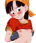  bandanna black_hair dragon_ball dragonball_gt dragonball_z fingerless_gloves gloves nipples pan_(dragon_ball) rom_(20) 